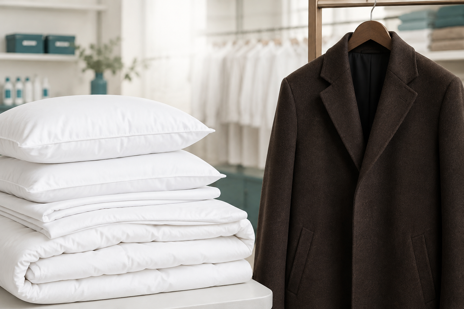Literie propre et manteau entretenus par Astral Pressing